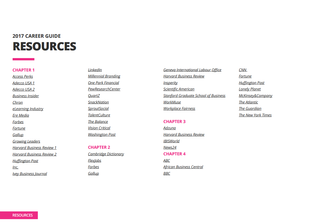 career guide sources list